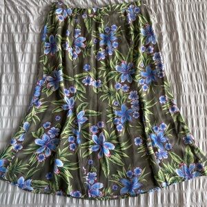 Sag Harbor Brown Floral A-Line Midi Skirt (16)